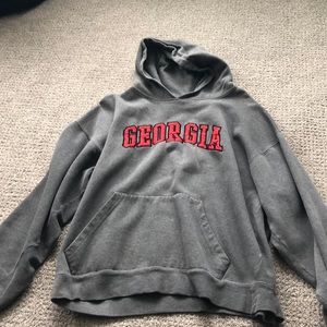 Gray Hoodies that says Georgia in red lettering